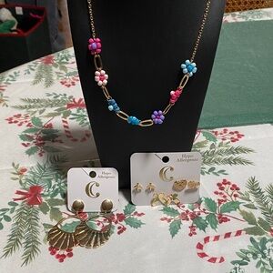 B1g1 half off Charming Charlie Multicolor Floral Necklace Set